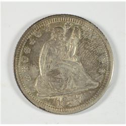 1857 SEATED QUARTER AU-58