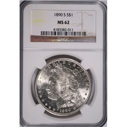 1890-S MORGAN DOLLAR NGC MS-62