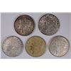 Image 1 : ( 5 ) CIRCULATED 1921 MORGAN DOLLARS: ( 4 ) PHILADELPHIA  AND ( 1 ) DENVER MINT