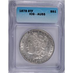 1878 8TF MORGAN DOLLAR ICG AU-55