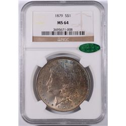 1879 MORGAN SILVER DOLLAR, NGC MS-64  CAC   RAINBOW  TONE!
