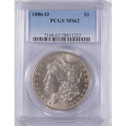 1886-O MORGAN SILVER DOLLAR, PCGS MS-62   RARE!!