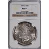 Image 1 : 1891-CC MORGAN SILVER DOLLAR, NGC MS-63+