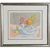 Image 1 : Peter Max, Lady and Sailboat V. II No. 1, Ink and Watercolor