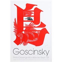 Mike Goscinsky, Many Birds Exhibition of Prints - Drawings - Woodblocks, Silkscreen Poster