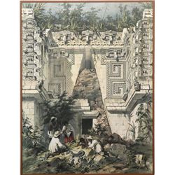 Frederick Catherwood, Uxmal, Central America, Chiapas and Yucatan, Lithograph