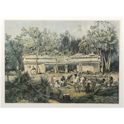 Frederick Catherwood, Temple, Central America, Chiapas and Yucatan, Lithograph