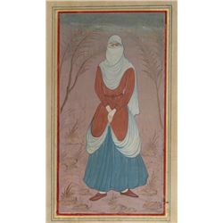 Persian, Portrait of Woman, Gouache Painting