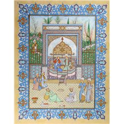 Iranian, Persian Scene II, Gouache Painting