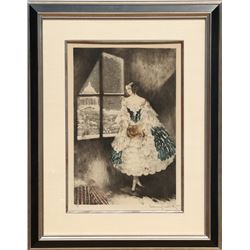 Louis Icart, Mimi, Color Etching