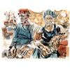 Image 1 : Moshe Gat, Fishermen at Docks from People in Israel, Lithograph