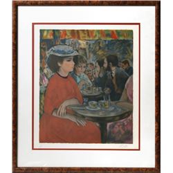 Francois Gall, Woman at Cafe, Lithograph