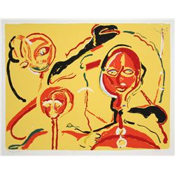 Herbert Gentry, Two Red Figures, Silkscreen