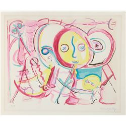 Herbert Gentry, Untitled (Yellow and Pink), Lithograph