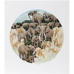 Caroline Schultz, Elephant Composition, Lithograph