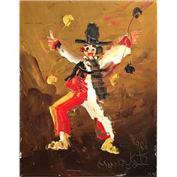 Morris Katz, Clown, Oil Painting