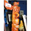 Image 2 : 38" TALL CARVED CEDAR WEST COAST NATIVE TOTEM POLE BY ARTIST ROGER CLARK SMITH, DATED JUNE 24TH