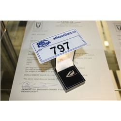 LADIES PLATINUM BLUE SAPPHIRE AND DIAMOND SET DRESS RING WITH 8 DIAMONDS, APPROX 0.15CARAT AND 5