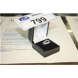 LADIES 18KT WHITE GOLD DIAMOND SET WEDDING / ANNIVERSARY RING WITH 5 DIAMONDS, APPROX 0.40CARAT