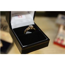 LADIES 14KT YELLOW GOLD DIAMOND SET ENGAGEMENT RING WITH ONE DIAMOND APPROX 0.38CARAT