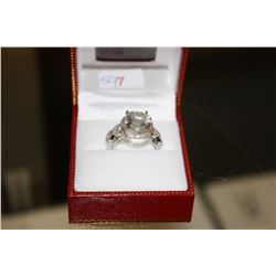 LADIES 14KT WHITE GOLD DIAMOND AND ROCK CRYSTAL (QUARTZ) DRESS RING WITH 84 DIAMONDS, APPROX