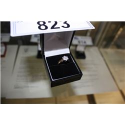 LADIES 10KT WHITE AND YELLOW GOLD DIAMOND SET DRESS RING WITH 13 DIAMONDS, APPROX 0.32CARAT