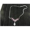 Image 2 : STERLING SILVER RHODOLITE GARNET AND ZIRCONIA CHOKER LENGTH NECKLACE WITH 24 RHODOLITE