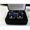 Image 2 : HUGE BRAND NEW PAIR OF EMERALD CUT PURPLE AMETHYST EARRINGS. VS CLARITY. INCLUDES $2200