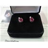 Image 2 : BRAND NEW RED RUBY AND DIAMOND STUD EARRINGS, STERLING SILVER, INCLUDES $325 CERTIFICATE