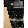 Image 1 : 3 SHELVES OF ASSORTED COMPUTER TOWERS AND PRINTER