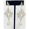 Image 2 : Gold & Sterling Silver Pendant & Earring with Diamond & Pearl