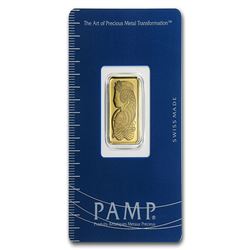 5 gram Pamp Suisse Gold Bar .9999 Fine (In Assay)