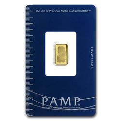 1 gram Gold Bar - Pamp Suisse Lady Fortuna (In Assay)