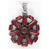 Image 1 : Sterling Silver .925 Red Coral Pendant
