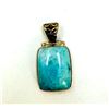 Image 1 : Sterling Silver .925 Turquoise Pendant 9.99g 18x25mm