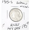Image 1 : 1915-S *EXTREMELY RARE-KEY DATE* BUFFALO NICKEL FINE GRADE RED BOOK VALUE $175.00+!! BUFFALO NICKEL 