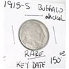 Image 1 : 1915-S *EXTREMELY RARE-KEY DATE* BUFFALO NICKEL FINE GRADE RED BOOK VALUE $150.00+!! BUFFALO NICKEL 