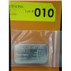 Image 2 : 1 Troy oz. .999 Silver 1976 Montreal Olympics bar