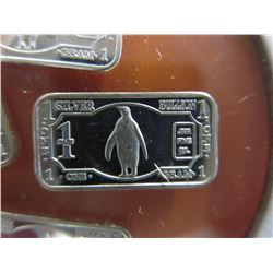 4 x 2015 .999 Silver Penguin Art Bars