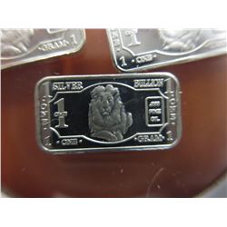 4 x 2015 .999 Silver Lion Art Bars - 1 gram each