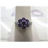 Image 1 : Stunning Amethyst cluster ring Set with 8 Diamonds