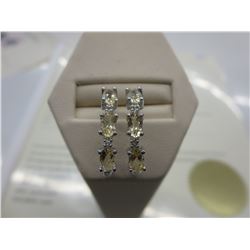 New Citrine Half Hoop Earrings set with 4 Diamonds