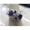 Image 1 : 3 CTW Amethyst & Diamond heart ring