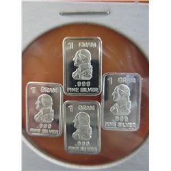 4 x .999 Silver George Washington Bars