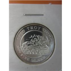 .999 Solid Silver 1/10 Troy oz. Train motif round