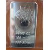 Image 1 : .999 Silver clad Canadian Maple Leaf bar