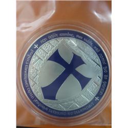 Silver finished & Enameled Knight's Templar coin