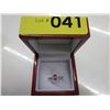 Image 2 : Half Carat Pink Topaz & Diamond Solitaire Ring