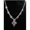 Image 1 : Sterling Silver & Pink Kunzite drop necklace