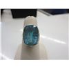 Image 1 : Custom Made 10 CT  Blue Topaz Ring - Emerald Cut